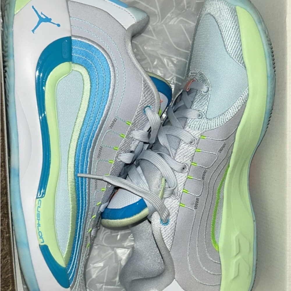 Jordan Sneakers in Gray, Blue, and Green